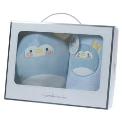   Gamberritos takaró wellsoft 80x110cm plüss játékkal  kék pingvin 10756