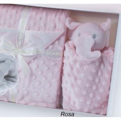   Gamberritos takaró - wellsoft 80x110cm - szundikendõvel rózsaszín elefánt 10763