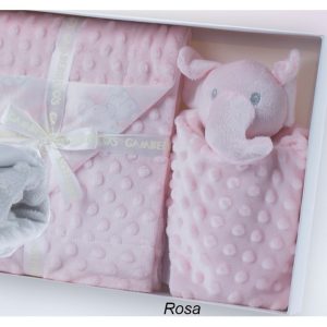 Gamberritos takaró - wellsoft 80x110cm - szundikendõvel rózsaszín elefánt 10763