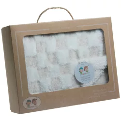   Gamberritos takaró plüss/sherpa kockás 80x110cm bézs 10760