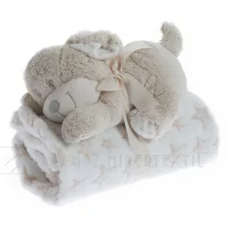   Gamberritos wellsoft takaró 80x110cm plüss játékkal  kutya bézs 10899