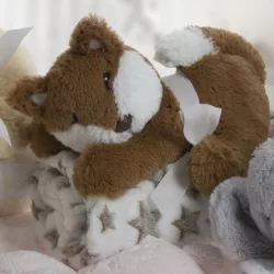   Gamberritos wellsoft takaró 80x110cm plüss játékkal  róka barna 10899