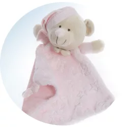   Gamberritos szundikendõ plüss maci és csillagmintás hálósapkás maci rózsaszín 10877