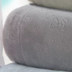   Gamberritos takaró plüss 80x110cm maci és csillag szürke 10878