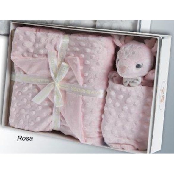 Gamberritos takaró plüss buborékos anyagú 80x110cm szundikendõvel rózsaszín õzike 10887