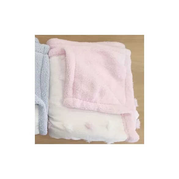 Gamberritos takaró polár termo 80x110cm pöttyös mintás rózsaszín 10913