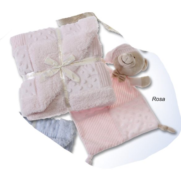 Gamberritos takaró - plüss 80x110cm plüss szundikendõvel maci rózsaszín 11007