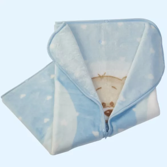 Gamberritos takaró plüss 80x90cm becipzározható kék 11032