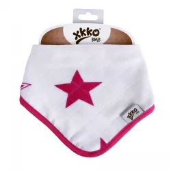   Xkko nyálkendõ patentos bambusz magenta csillagok BMBBND024