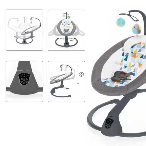 Zopa elektromos hinta - Lullaby - sötét vázzal Háromszögek