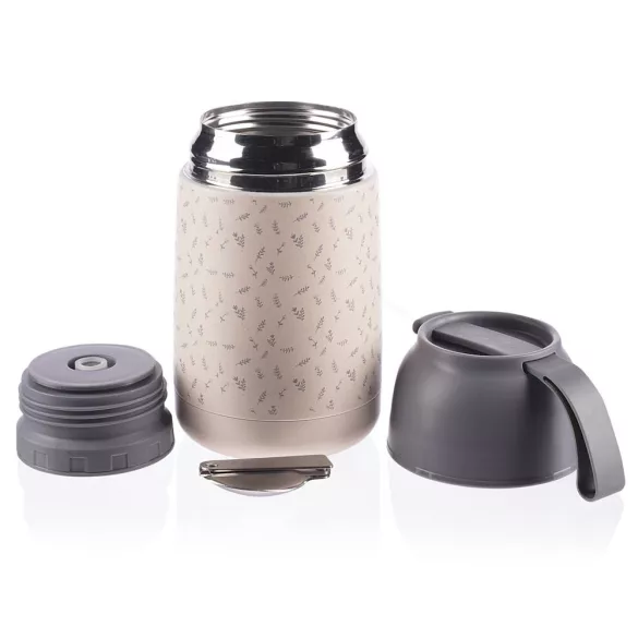 Zopa étel termosz - rozsdamentes acél, szilikon fogantyúval 620 ml Flowers