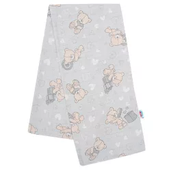 New Baby pelenka tetra szürke maci és szívecske