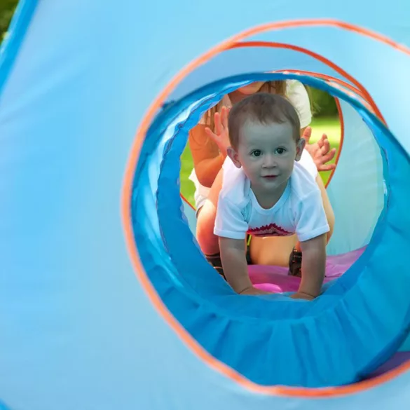 Baby Mix gyermek sátor 3az1-ben 3 részes narancs-kék