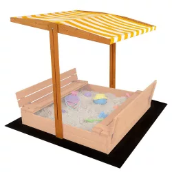   Baby Mix tetõ a gyermek fa homokozóhoz 120x120 cm sárga-fehér