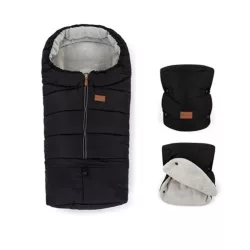   Petite and Mars Téli szett Jibot 3in1 bundazsák és kézmelegítõ kesztyû babakocsira Jasie Ink Black