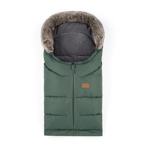 PETITE&MARS Téli szett Arctic 4in1 bundazsák + kézmelegítő kesztyű babakocsira Furry Veritable Khaki