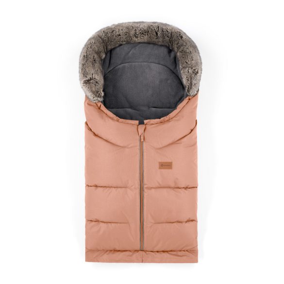 PETITE&MARS Téli szett Arctic 4in1 bundazsák + kézmelegítő kesztyű babakocsira Furry Pastel Peach