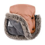 PETITE&MARS Téli szett Arctic 4in1 bundazsák + kézmelegítő kesztyű babakocsira Furry Pastel Peach