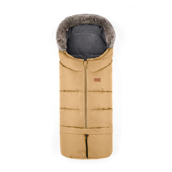 PETITE&MARS Téli szett Arctic 4in1 bundazsák + kézmelegítő kesztyű babakocsira Furry Elegant Caramel