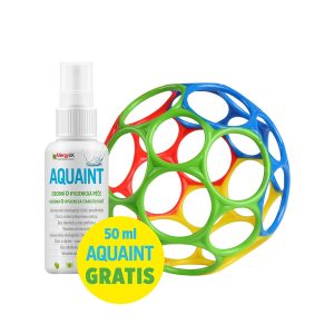 Oball Készségfejlesztő Classic bébijáték 10 cm színes + Ajándék Aquaint Fertőtlenítő folyadék 50 ml