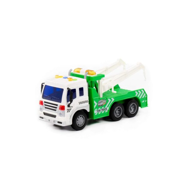 POLESIE műanyag vontatóautó fényekkel, hangokkal FEHÉR/ZÖLD