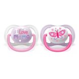 Philips AVENT játszócumi ultra air 0-6hó lány Text 2db