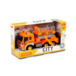 POLESIE műanyag emelőkosaras autó NARANCS