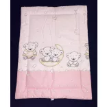 DOMBABY 3 részes ágynemű garnitúra fejvédővel MACIS PINK