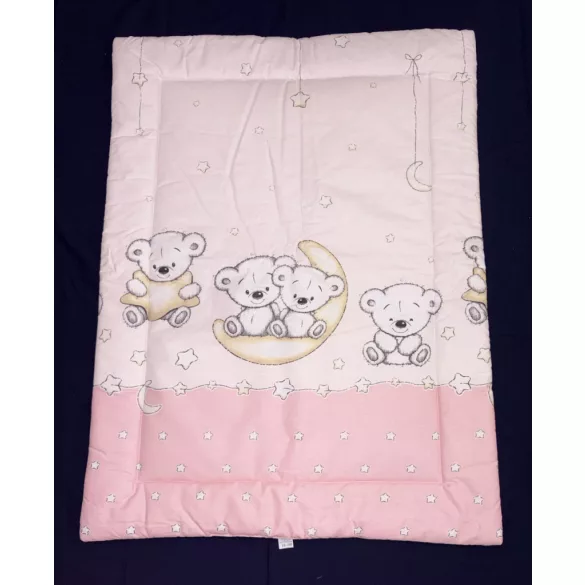 DOMBABY 3 részes ágynemű garnitúra fejvédővel MACIS PINK