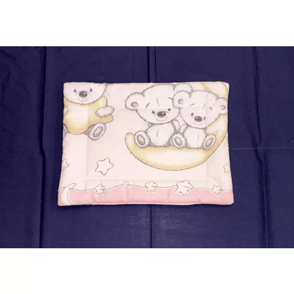 DOMBABY 3 részes ágynemű garnitúra fejvédővel MACIS PINK