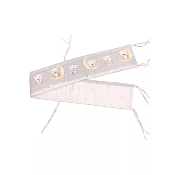DOMBABY 3 részes ágynemű garnitúra fejvédővel  MACIS SZÜRKE