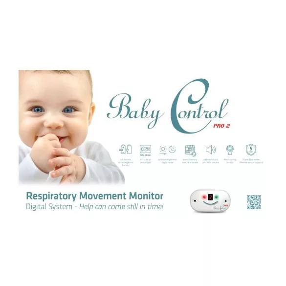 Baby Control Pro 2 légzésfigyelő készülék 28x47 cm 2 lappal