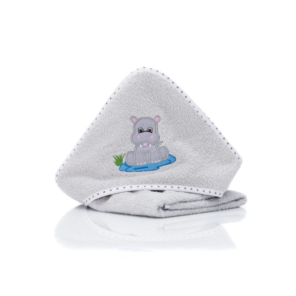 Fillikid kapucnis törölközõ 75x75 víziló szürke 1032-17