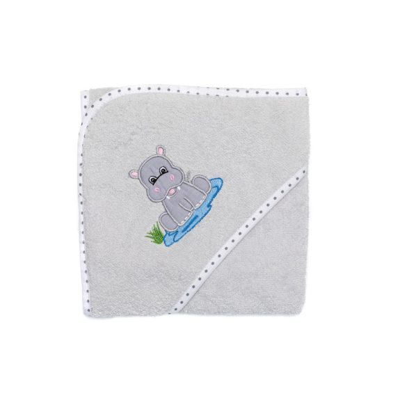 Fillikid kapucnis törölközõ 75x75 víziló szürke 1032-17