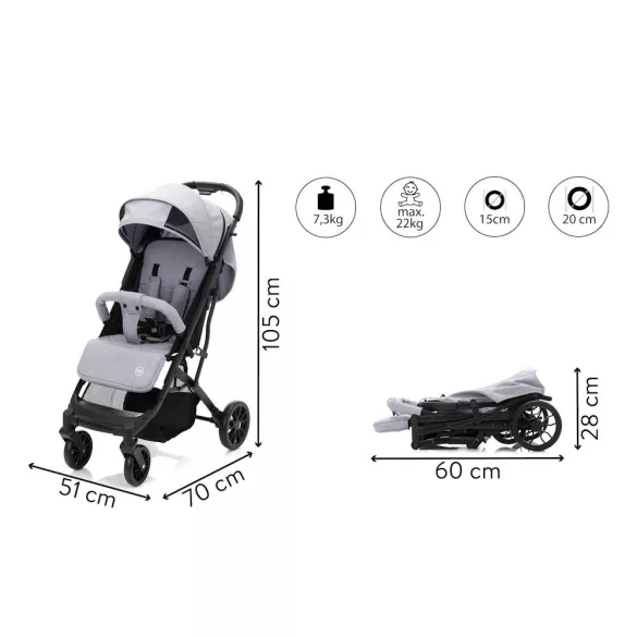 Fill sportbabakocsi - Styler Elite világosszürke melange S750-17