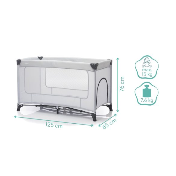 Fillikid utazóágy Nizza szürke 4059-07