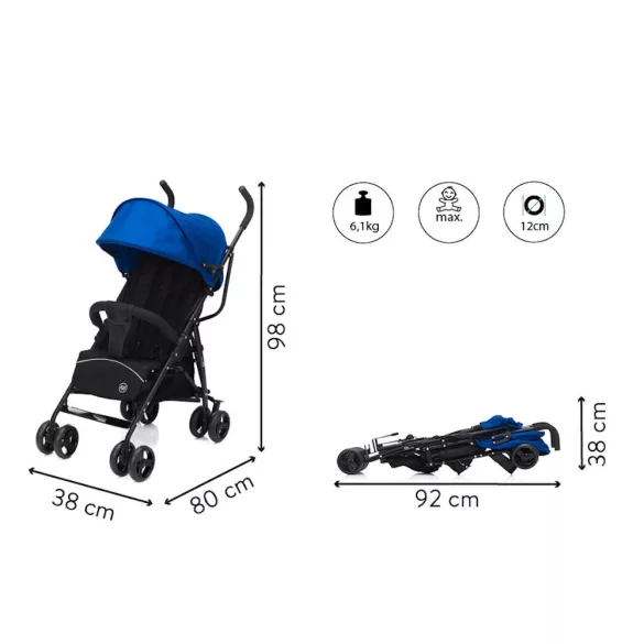 Fill sportbabakocsi Glider fekete-kék 107-41