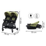 Fill Twin ikerbabakocsi fekete-zöld YD209T