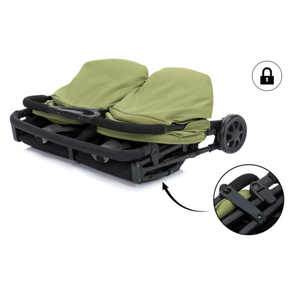 Fill Twin ikerbabakocsi fekete-zöld YD209T