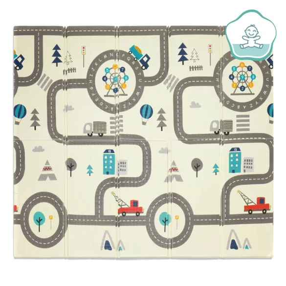 Fillikid játszószõnyeg szivacs Utca 180x200cm dobozban 2212-BOX01