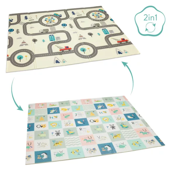 Fillikid játszószõnyeg szivacs Utca 180x200cm dobozban 2212-BOX01