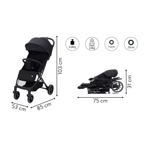 Fill sportbabakocsi Rover fekete K868-06