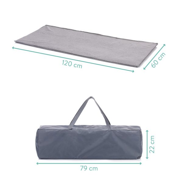 Fillikid utazóágy Milano 120x60cm szürke 4067-17