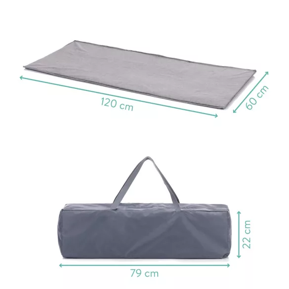 Fillikid utazóágy Milano 120x60cm szürke 4067-17