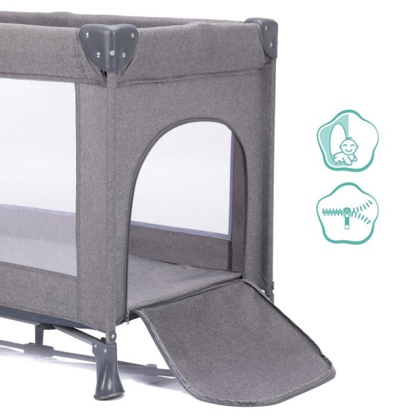Fillikid utazóágy Milano 120x60cm szürke 4067-17