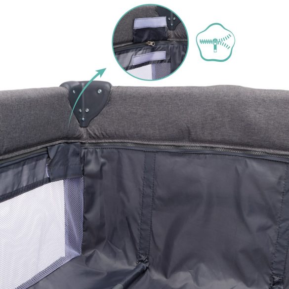 Fillikid utazóágy Milano 120x60cm szürke 4067-17