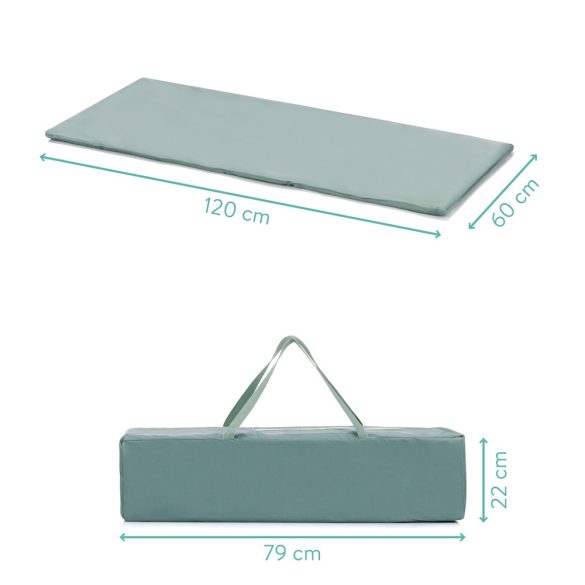 Fillikid utazóágy Valentina 120x60cm zöld 4066-04
