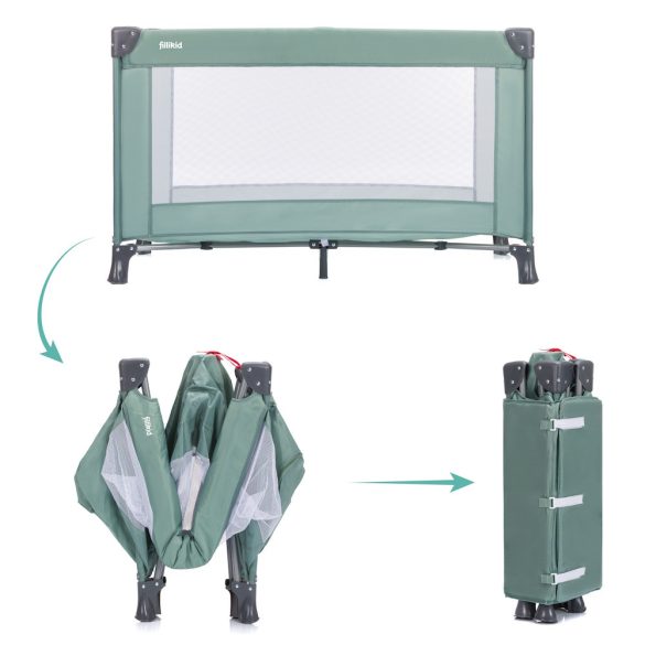 Fillikid utazóágy Valentina 120x60cm zöld 4066-04