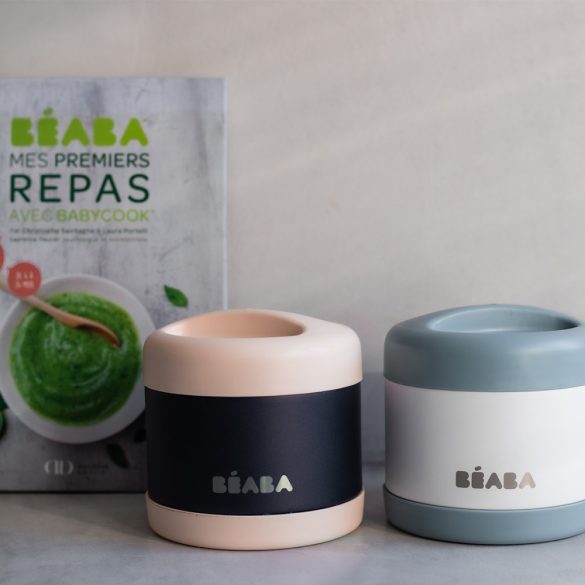 BéabaRozsdamentes acél Tároló doboz - 500 ml - Halvány köd - Kék - Fehér