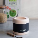 Béaba Rozsdamentes acél Tároló doboz - 500 ml - Halvány rózsaszín - Sötétkék